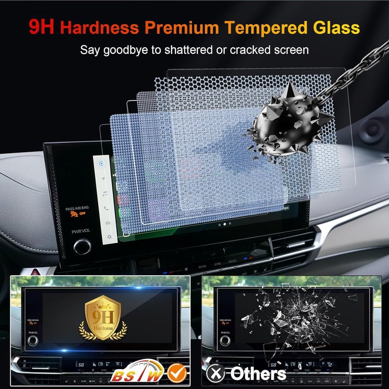 BSTW for 2025 Toyota Sienna Screen Protector for 2025 Sienna XLE/XSE/Woodland Edition/Limited/Platinum 12.3" Display for Toyota Sienna Accessories Tempered Glass Protective Film (Sienna 12.3-In HD) - Image 5